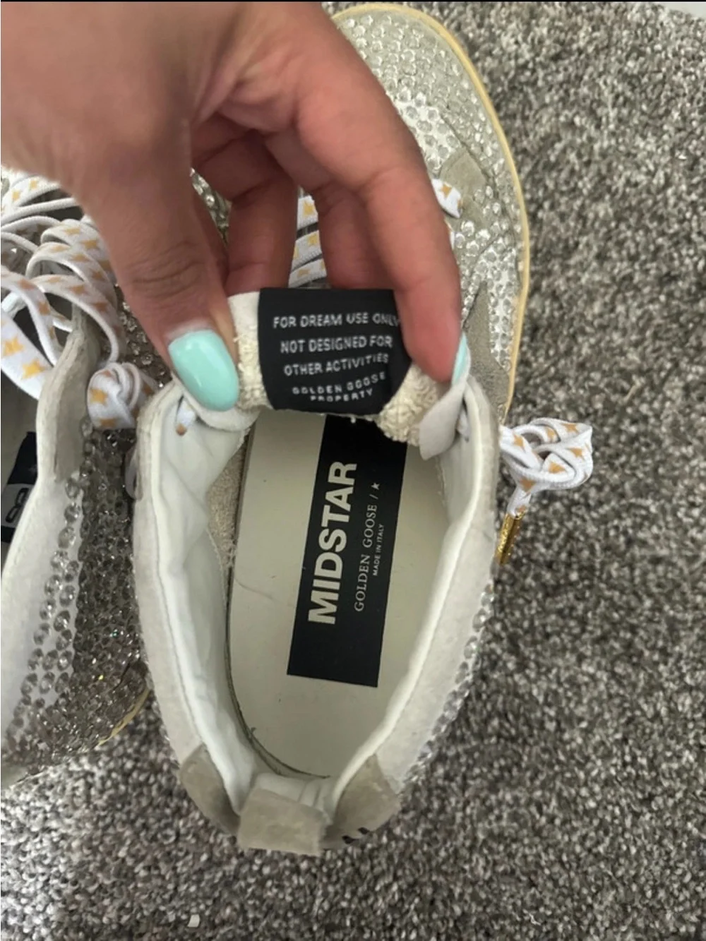 Golden Goose Silver Crystal High-Top Sneakers